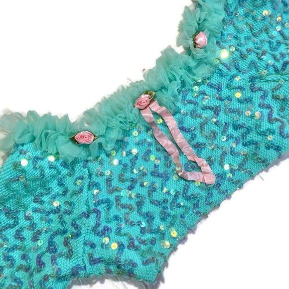 SOLD Vtg 60s go go burlesque dance rave festival circus costume fringe sequin - Picture 6 of 9